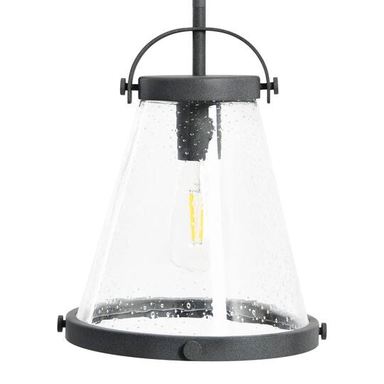 Hello Honey® Robert Stevenson Lighting Wesley Metal & Seedy Glass Ceiling Light